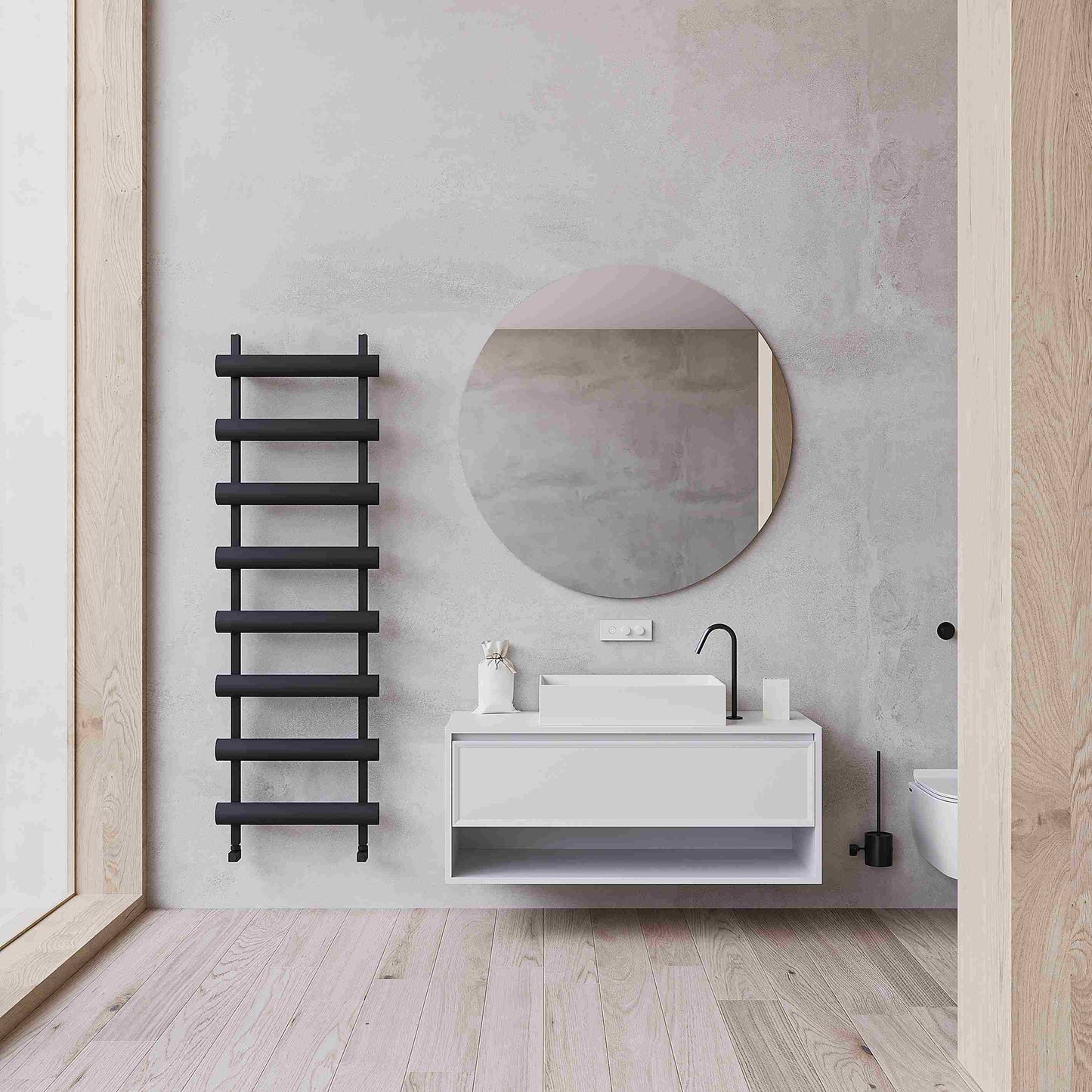 Carisa Moon Handtuchwärmer aus Aluminium, modernes Design, Anthrazit