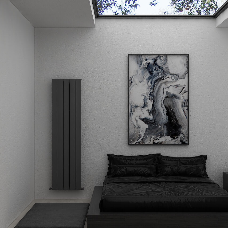 Carisa Moskau Vertikaler Aluminium-Heizkörper, modernes Design, Anthrazit