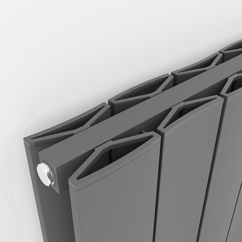 Carisa Moskau Horizontaler Aluminium-Heizkörper, modernes Design, Anthrazit