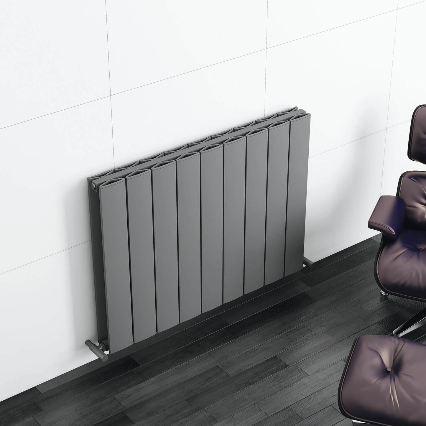 Carisa Moscow D Horizontaler Aluminium-Heizkörper, modernes Design, Anthrazit
