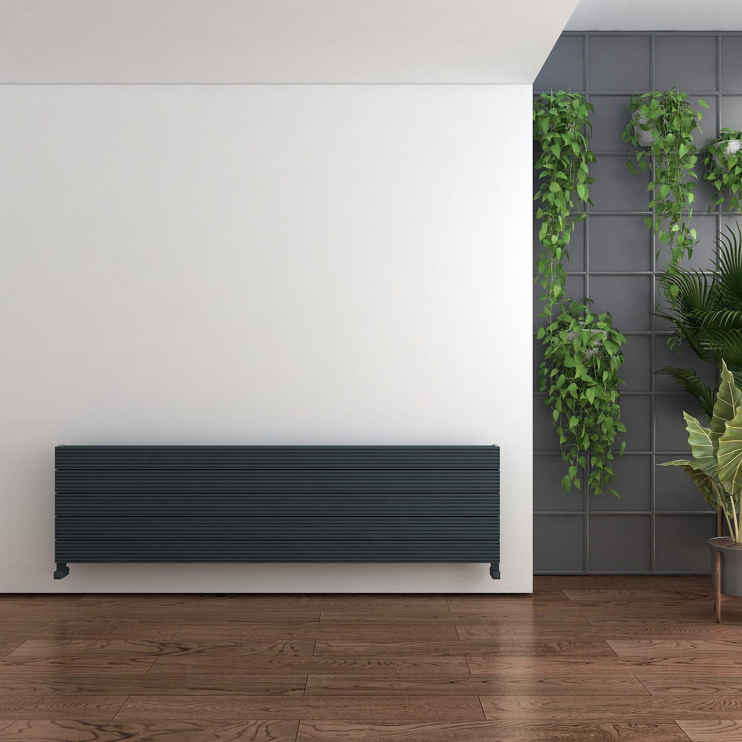Carisa Monza Double XL Horizontaler Aluminium-Heizkörper, modernes Design, Anthrazit