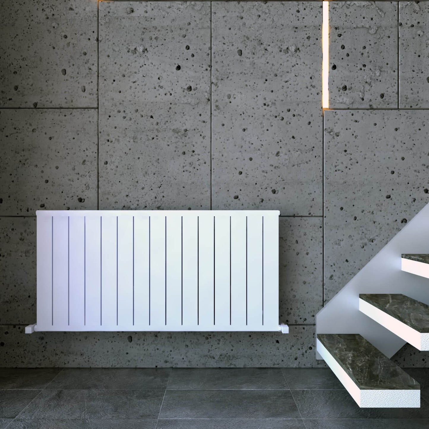 Carisa Mack Horizontaler Aluminium-Heizkörper, modernes Design, Weiß