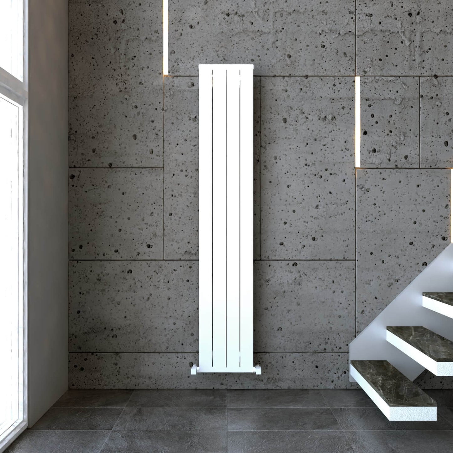 Carisa Mack Vertikaler Aluminium-Heizkörper, modernes Design, Weiß