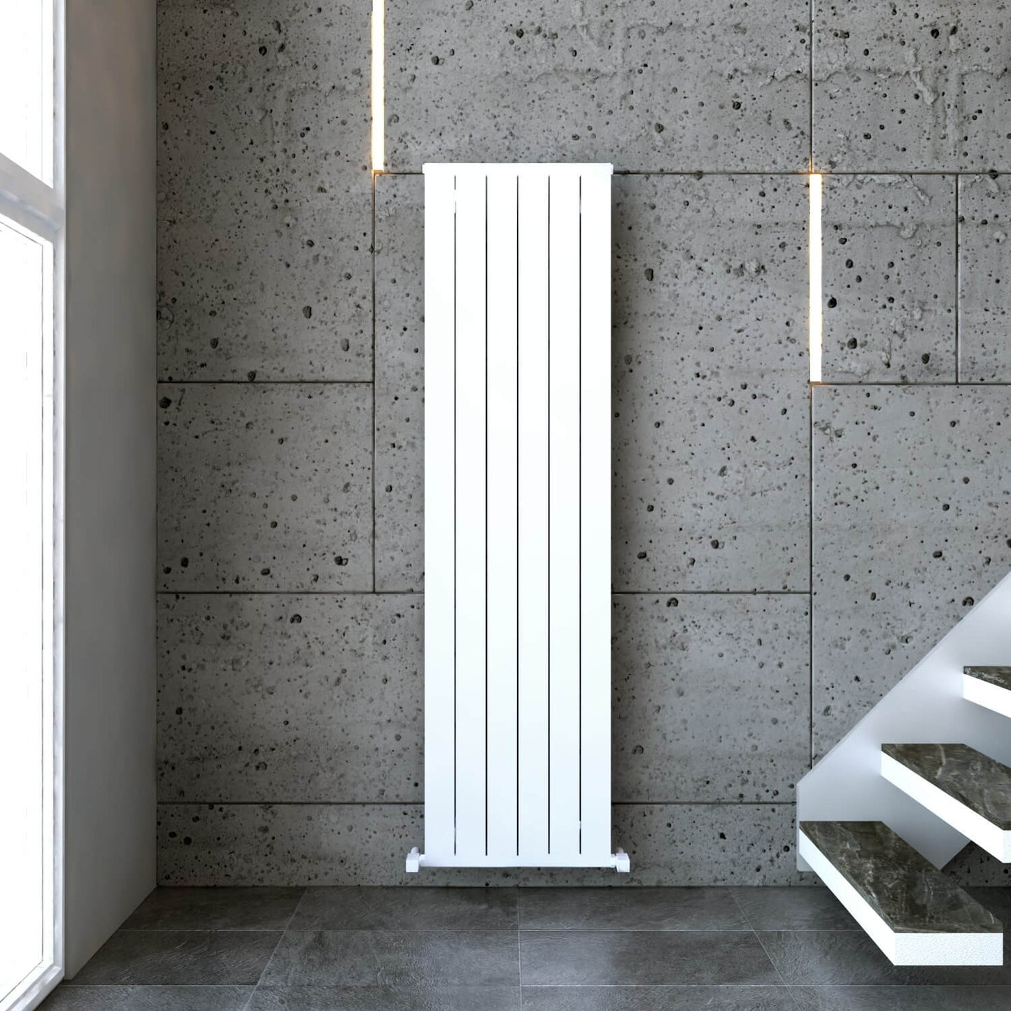 Carisa Mack Vertikaler Aluminium-Heizkörper, modernes Design, Weiß