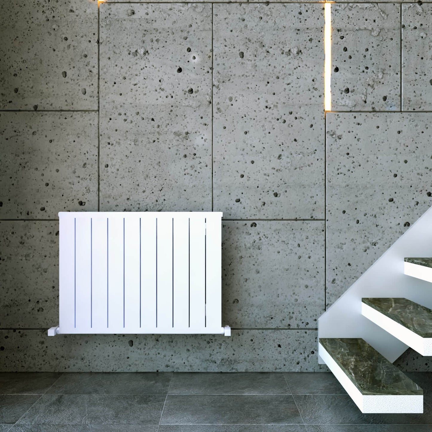Carisa Mack Horizontaler Aluminium-Heizkörper, modernes Design, Weiß