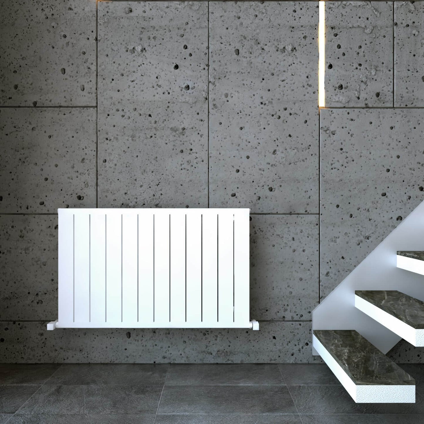 Carisa Mack Horizontaler Aluminium-Heizkörper, modernes Design, Weiß