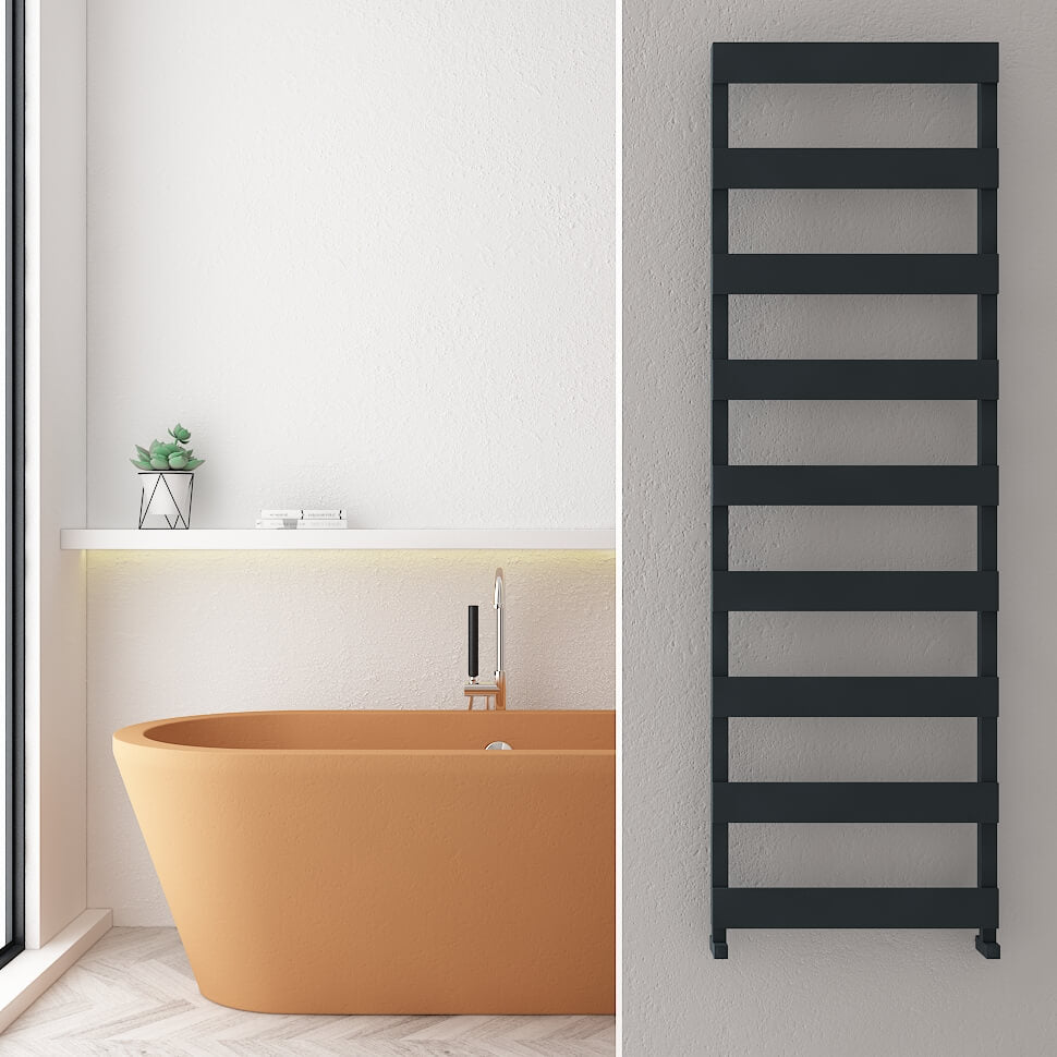Carisa Ninova Bad-Handtuchwärmer aus Aluminium, modernes Design, Anthrazit