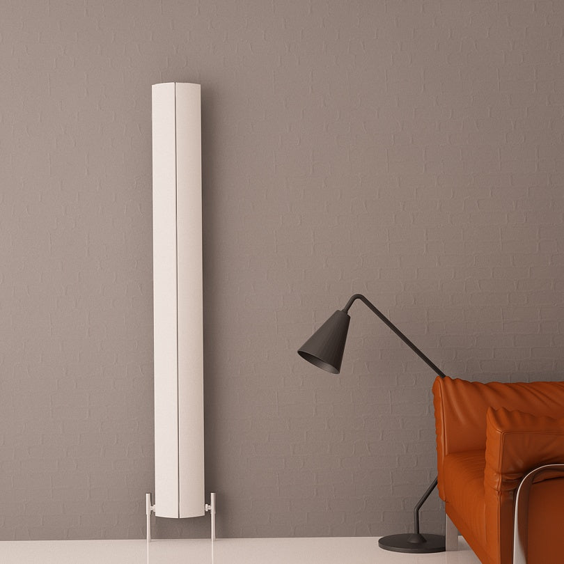 Carisa Nixie Vertikaler Aluminium-Heizkörper, modernes Design, Weiß