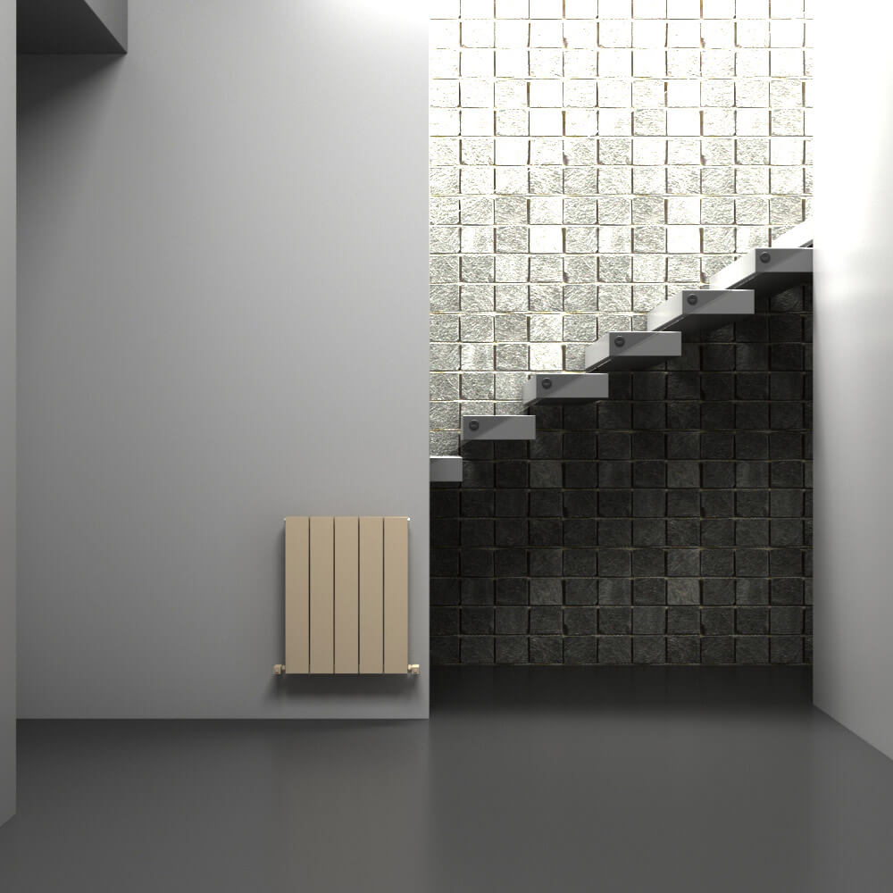 Carisa Nemo Horizontaler Aluminium-Heizkörper, modernes Design, Latte