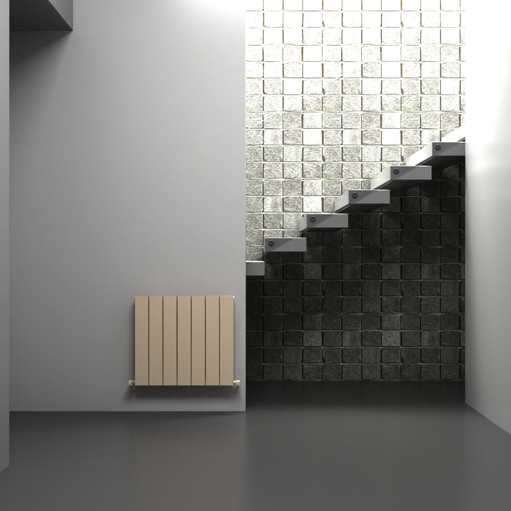 Carisa Nemo Horizontaler Aluminium-Heizkörper, modernes Design, Latte