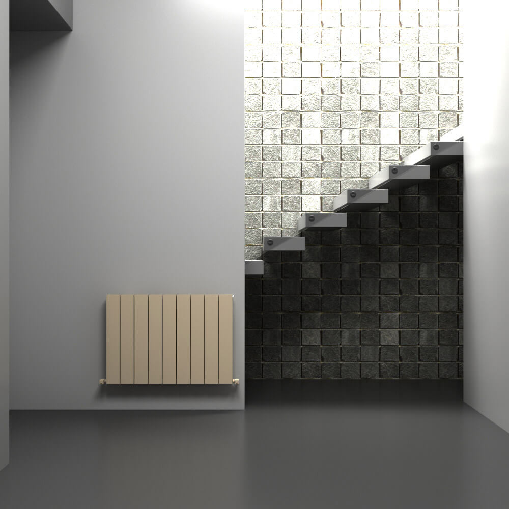 Carisa Nemo Horizontaler Aluminium-Heizkörper, modernes Design, Latte
