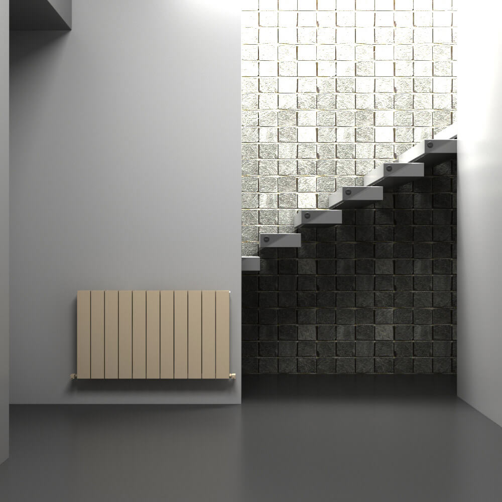 Carisa Nemo Horizontaler Aluminium-Heizkörper, modernes Design, Latte