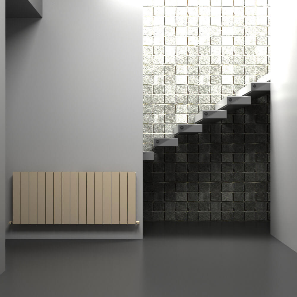 Carisa Nemo Horizontaler Aluminium-Heizkörper, modernes Design, Latte
