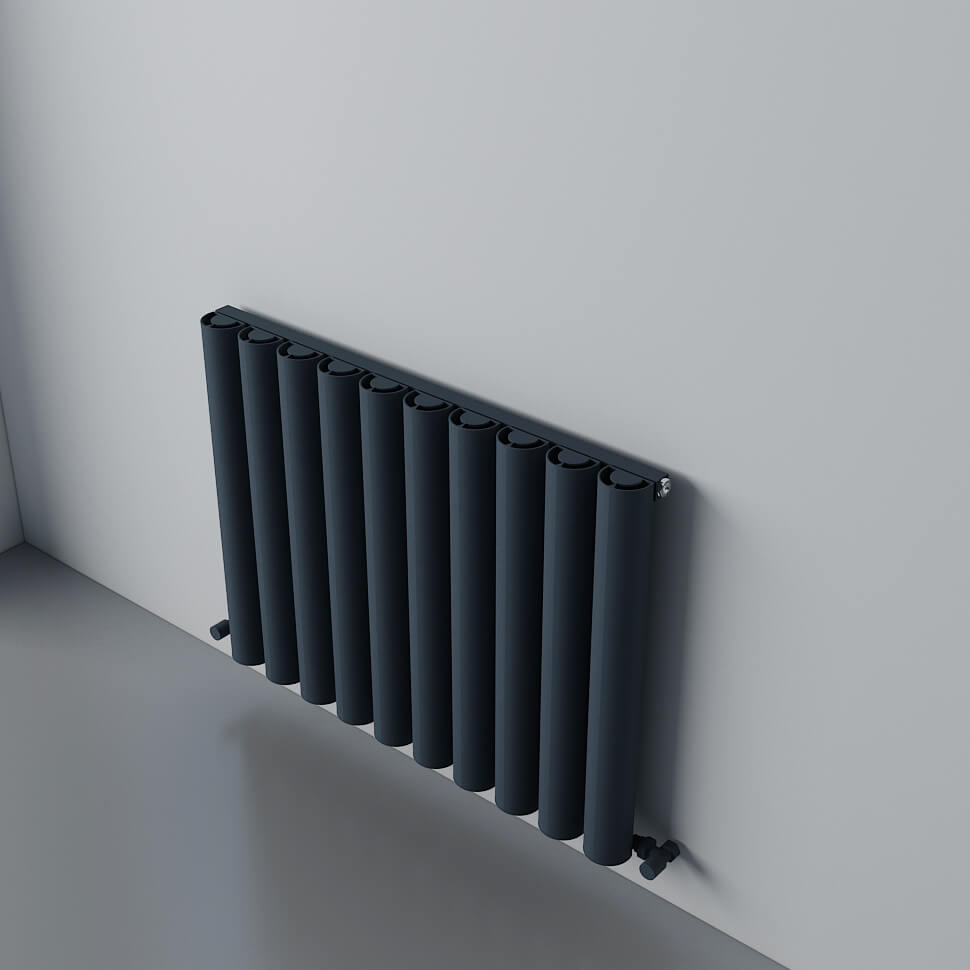 Carisa Odessa Horizontaler Aluminium-Heizkörper, modernes Design, Anthrazit