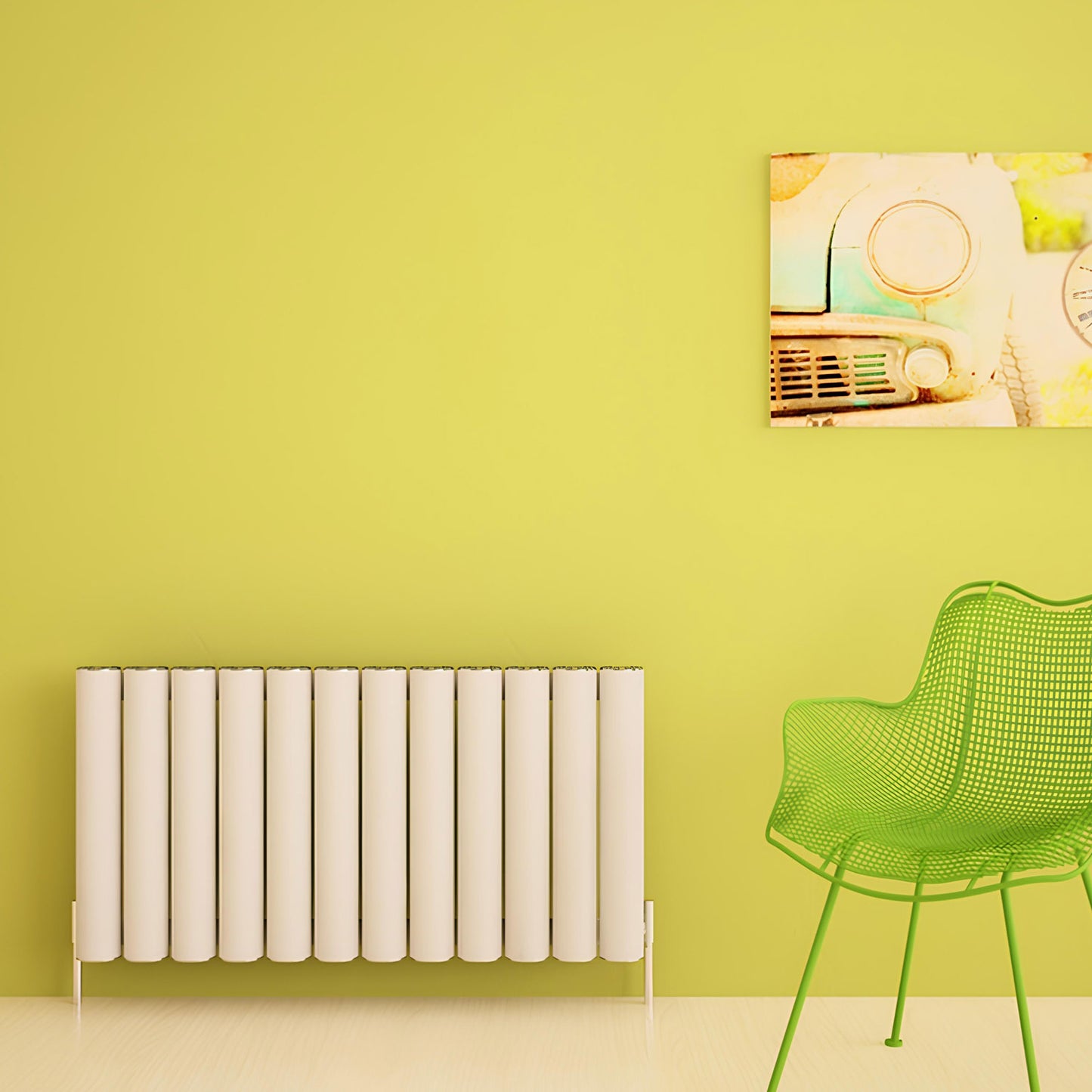 Carisa Otto Aluminium-Heizkörper, horizontal, modernes Design, Weiß