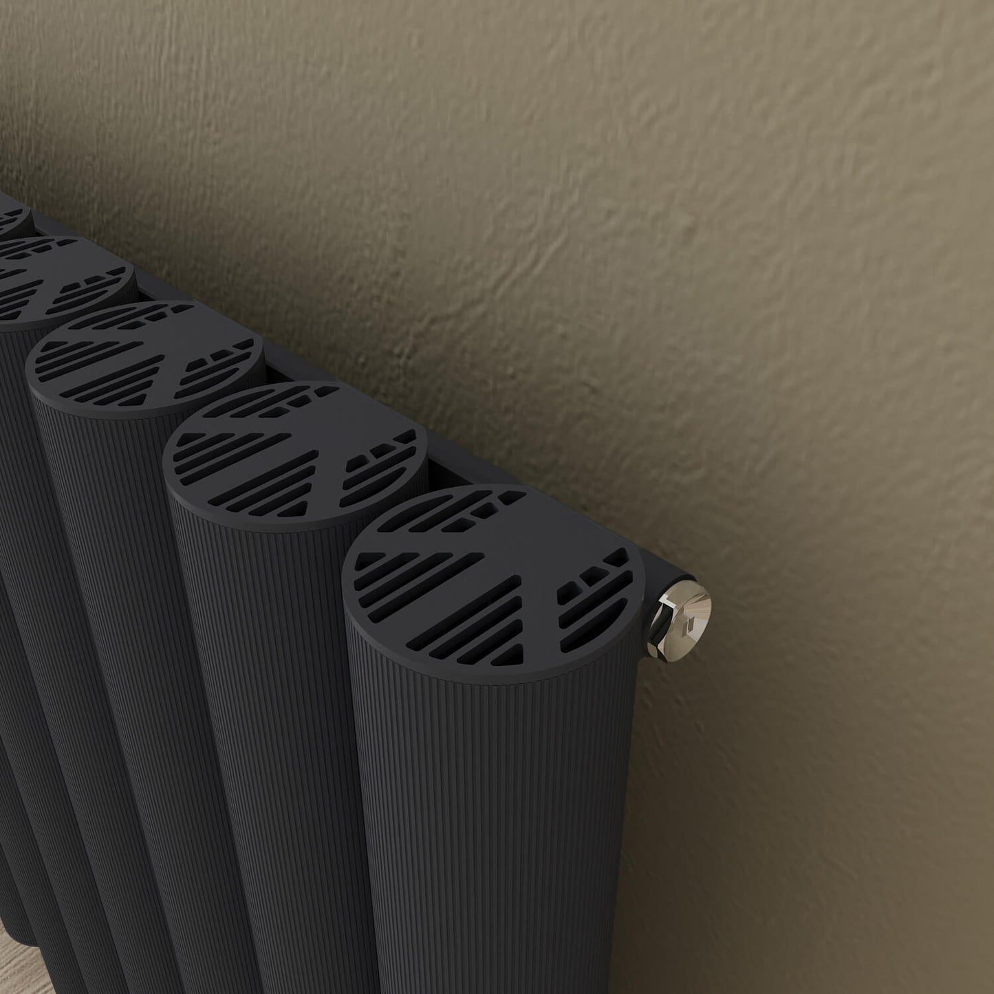 Carisa Otto Horizontaler Aluminium-Heizkörper, modernes Design, Anthrazit