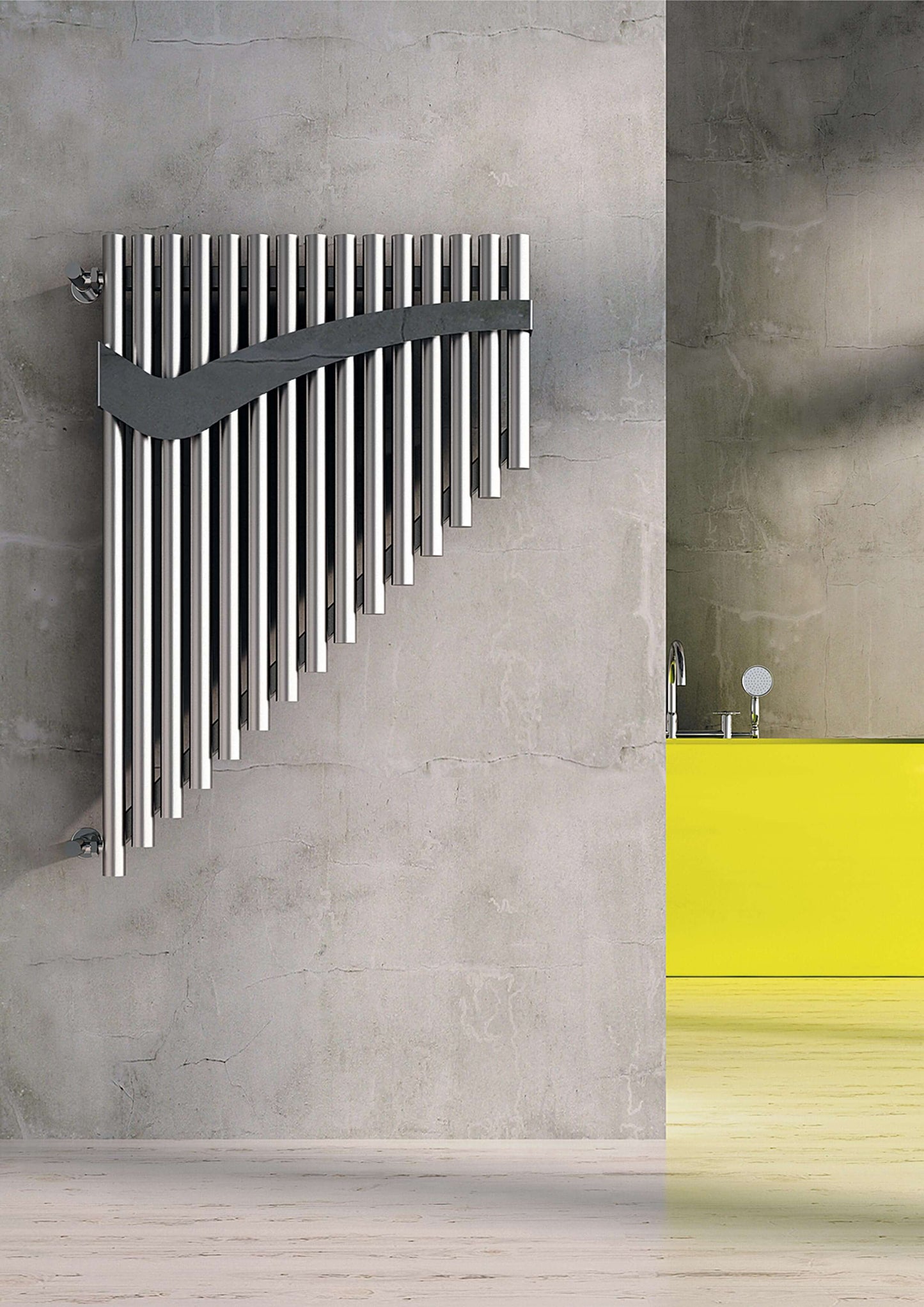 Carisa Pan Handtuchwärmer aus Edelstahl, modernes Design, hochglanzpoliert