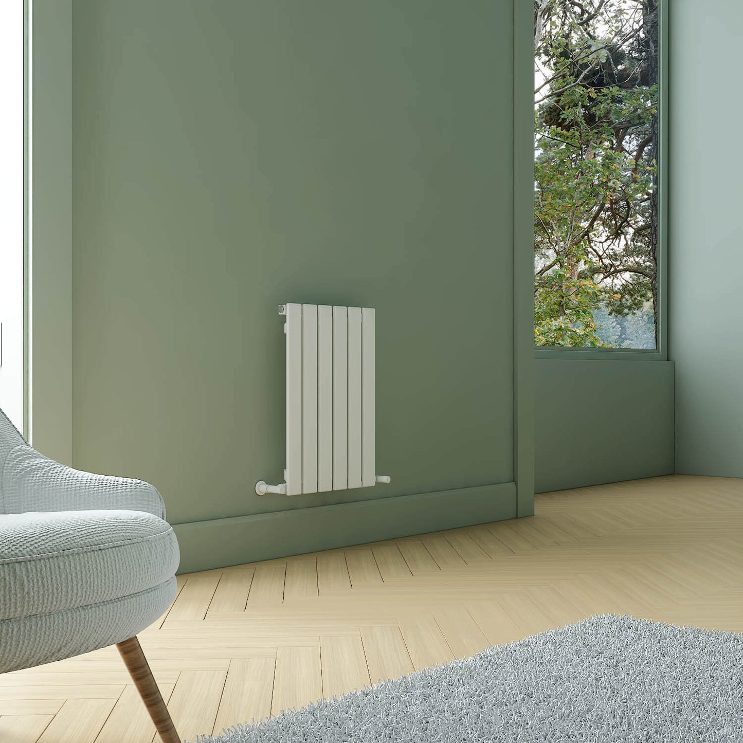 Carisa Plata Horizontaler Aluminium-Heizkörper, modernes Design, Weiß