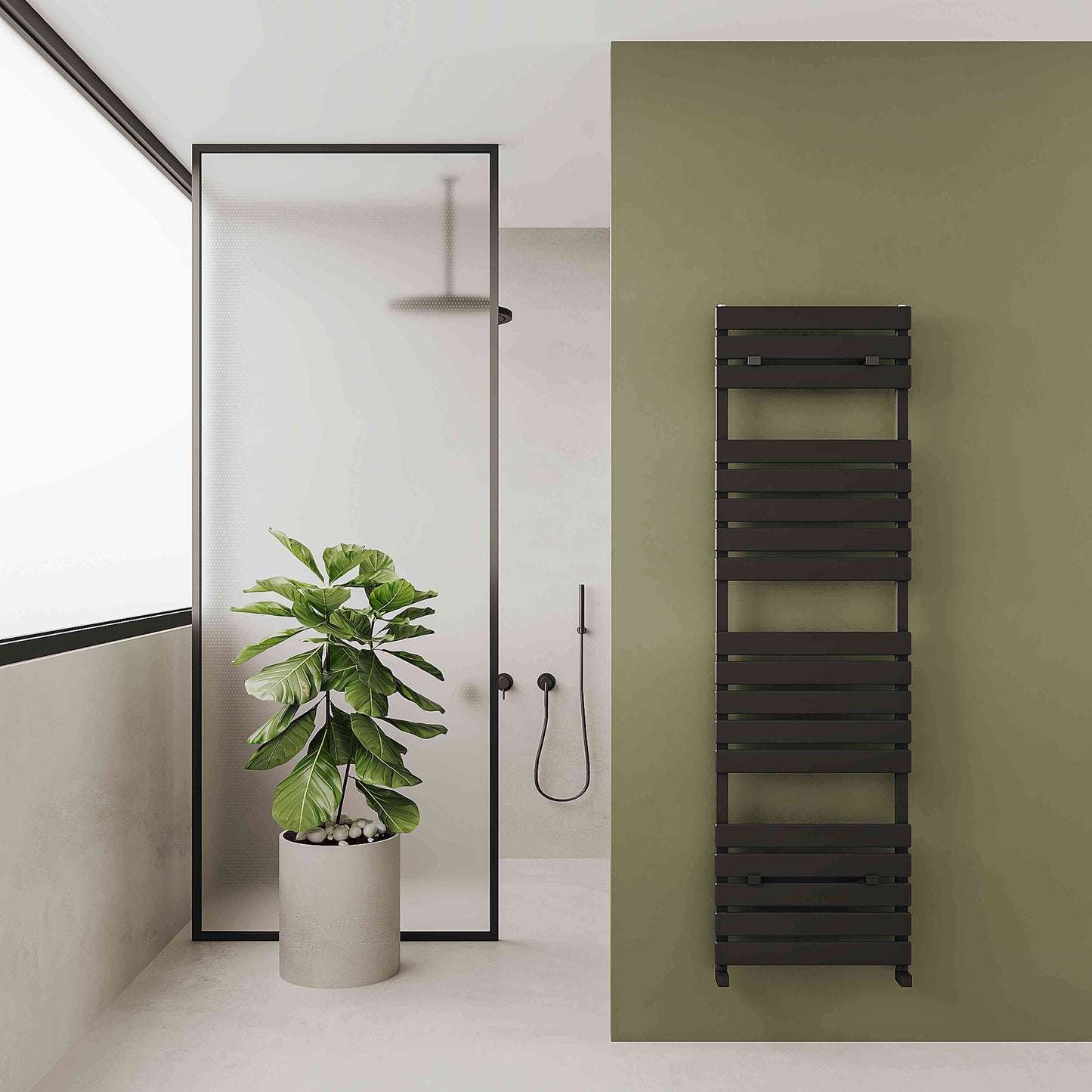 Carisa Plata Bad-Handtuchwärmer aus Aluminium, modernes Design, Anthrazit