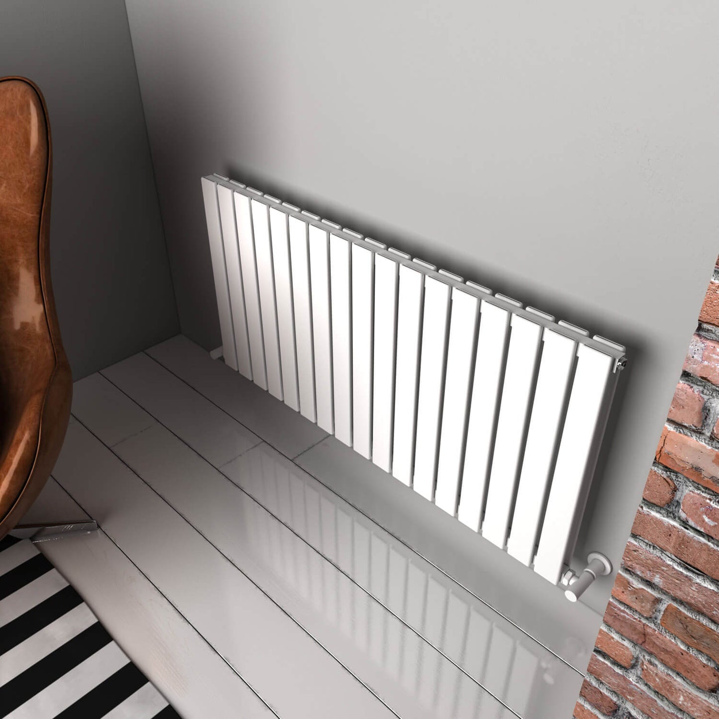 Carisa Plata Horizontaler Aluminium-Heizkörper, modernes Design, Weiß