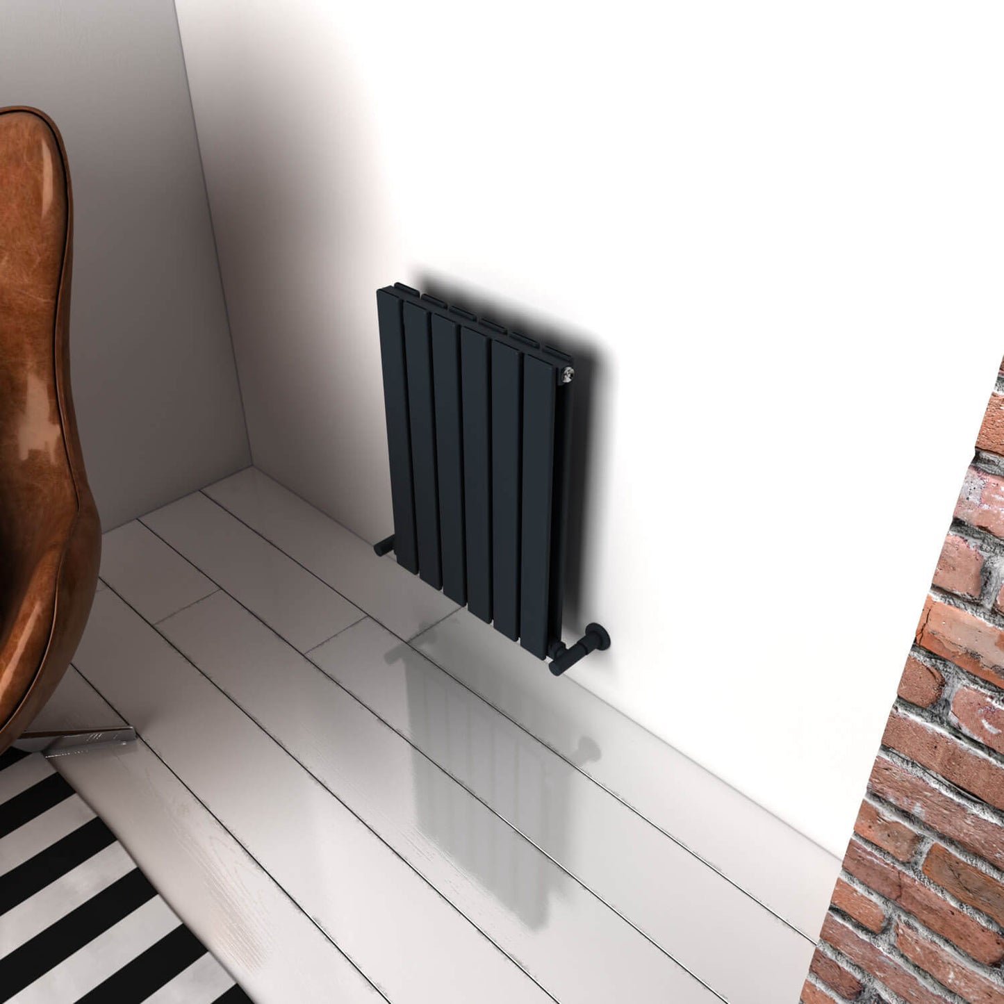 Carisa Plata Horizontaler Aluminium-Heizkörper, modernes Design, Anthrazit