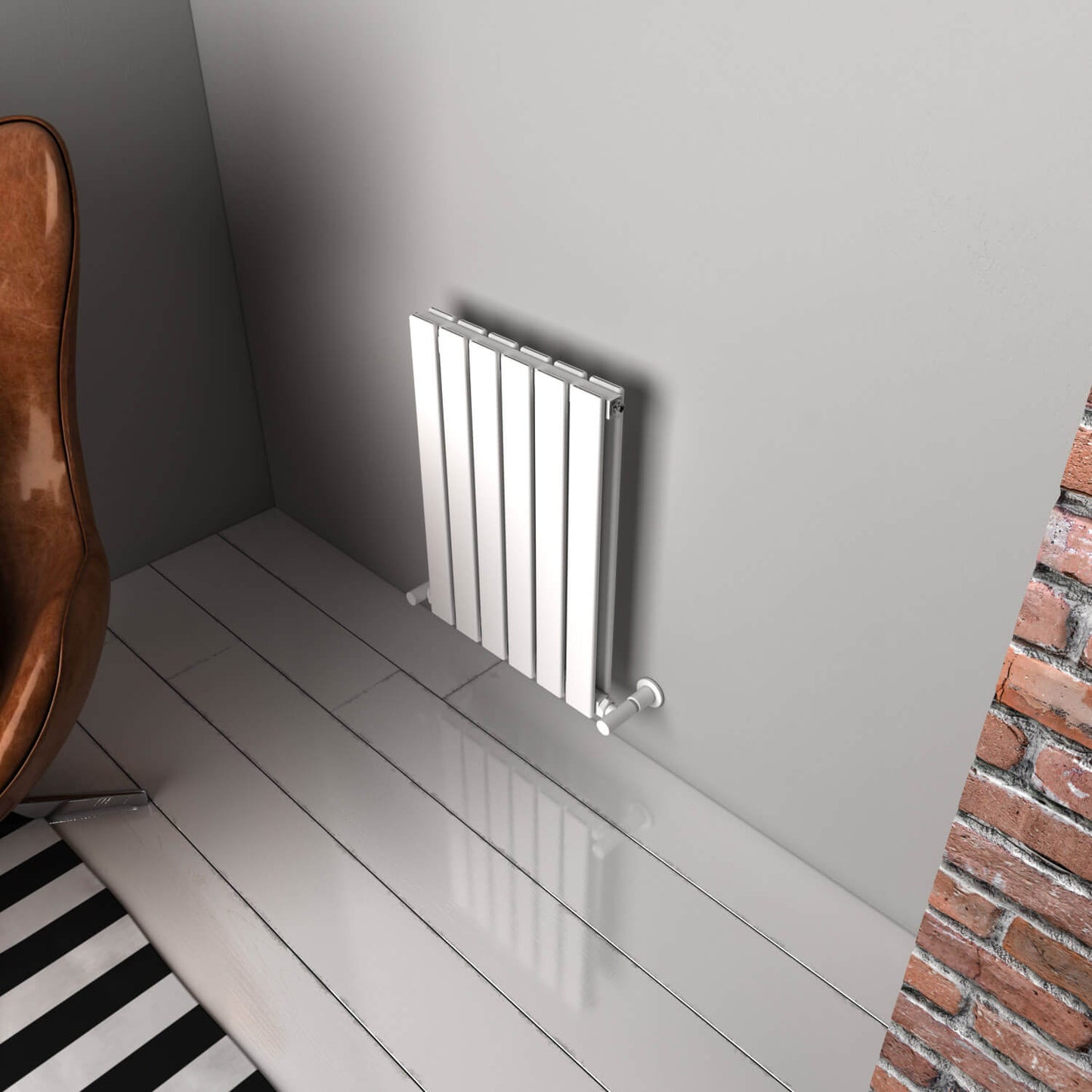 Carisa Plata Horizontaler Aluminium-Heizkörper, modernes Design, Weiß