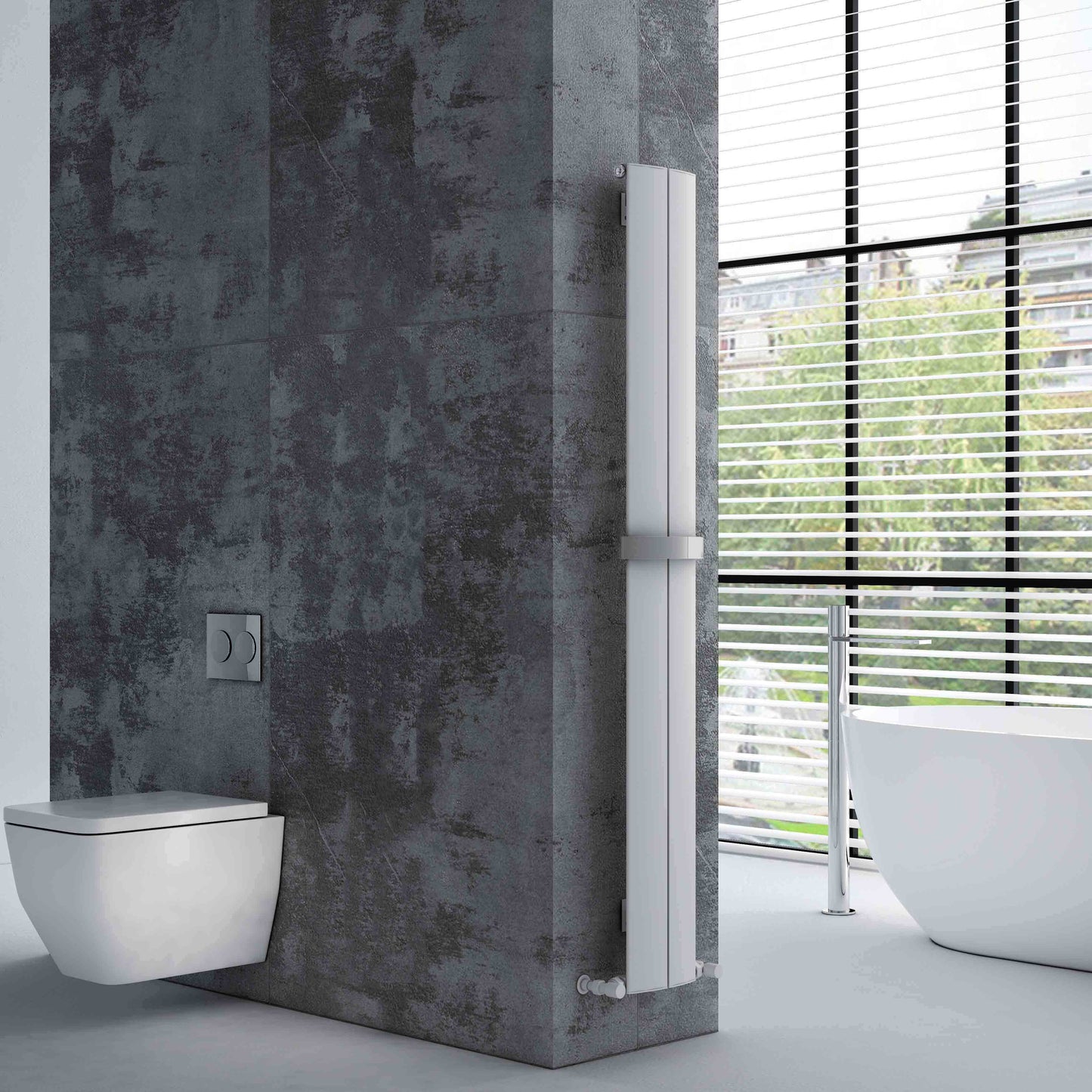 Carisa Play Bath Handtuchwärmer aus Aluminium, modernes Design, Weiß