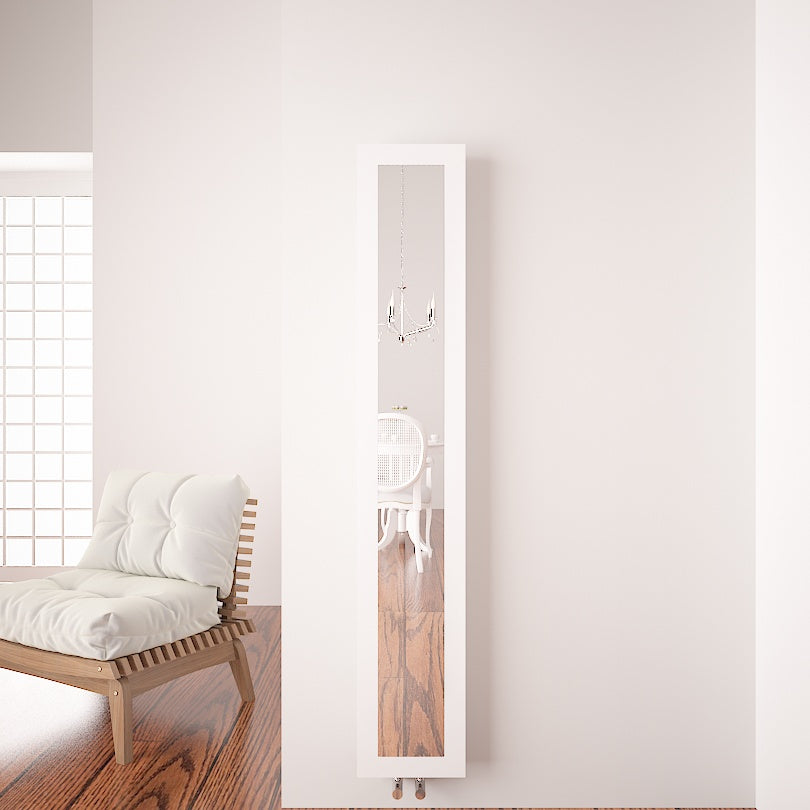 Carisa Quadro Vertikaler Aluminium-Heizkörper, modernes Design, Weiß