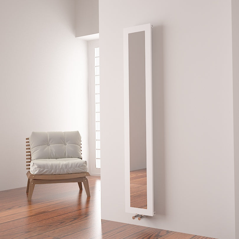 Carisa Quadro Vertikaler Aluminium-Heizkörper, modernes Design, Weiß