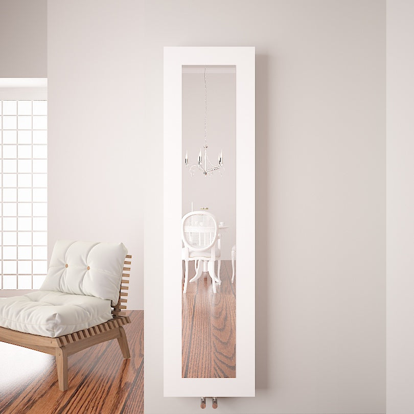 Carisa Quadro Vertikaler Aluminium-Heizkörper, modernes Design, Weiß