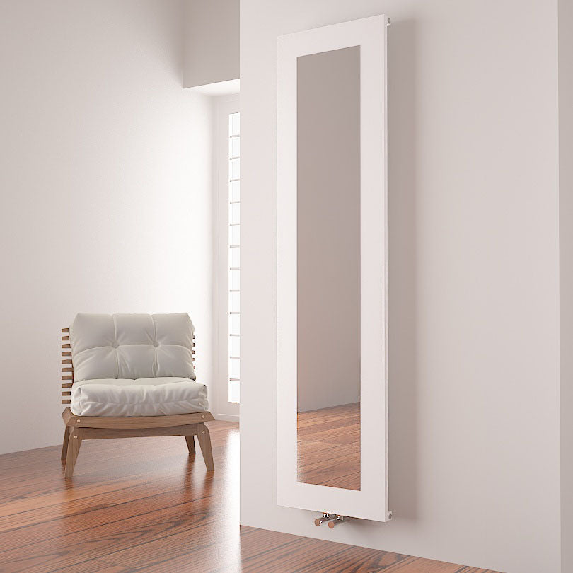 Carisa Quadro Vertikaler Aluminium-Heizkörper, modernes Design, Weiß