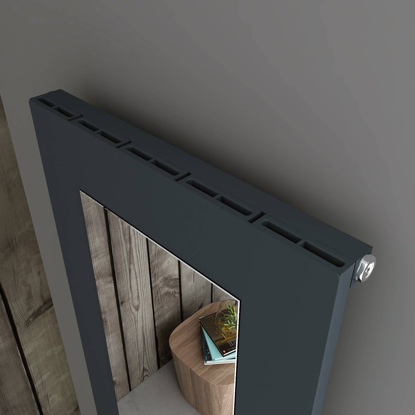 Vertikaler Aluminiumheizkörper Carisa Quadro, modernes Design, Anthrazit