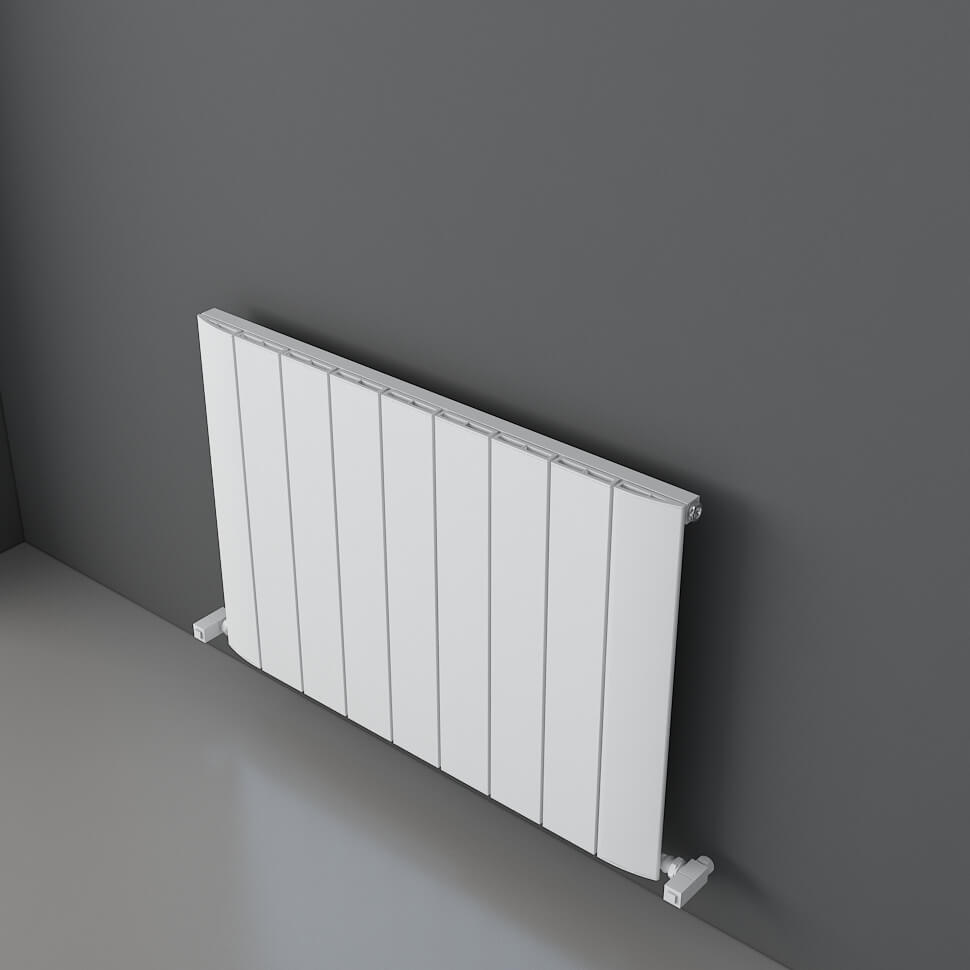 Carisa Slim Horizontaler Aluminium-Heizkörper, modernes Design, Weiß