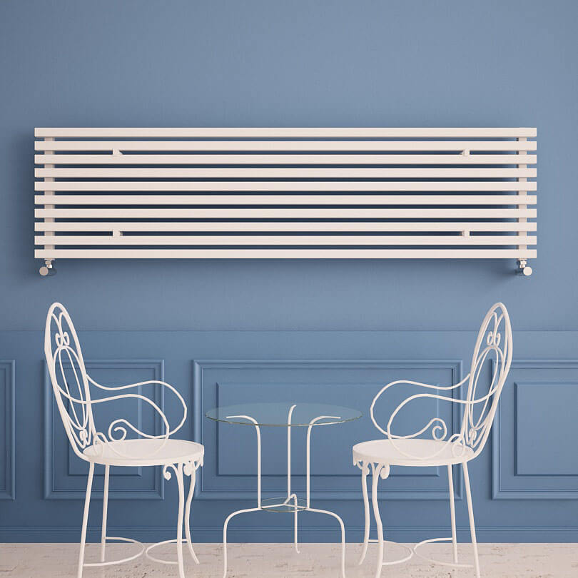 Carisa Sophia Xl Horizontaler Aluminiumheizkörper Modernes Design Weiß