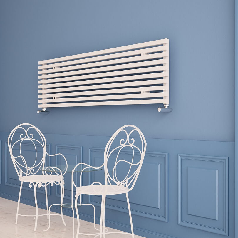 Carisa Sophia Xl Horizontaler Aluminiumheizkörper Modernes Design Weiß
