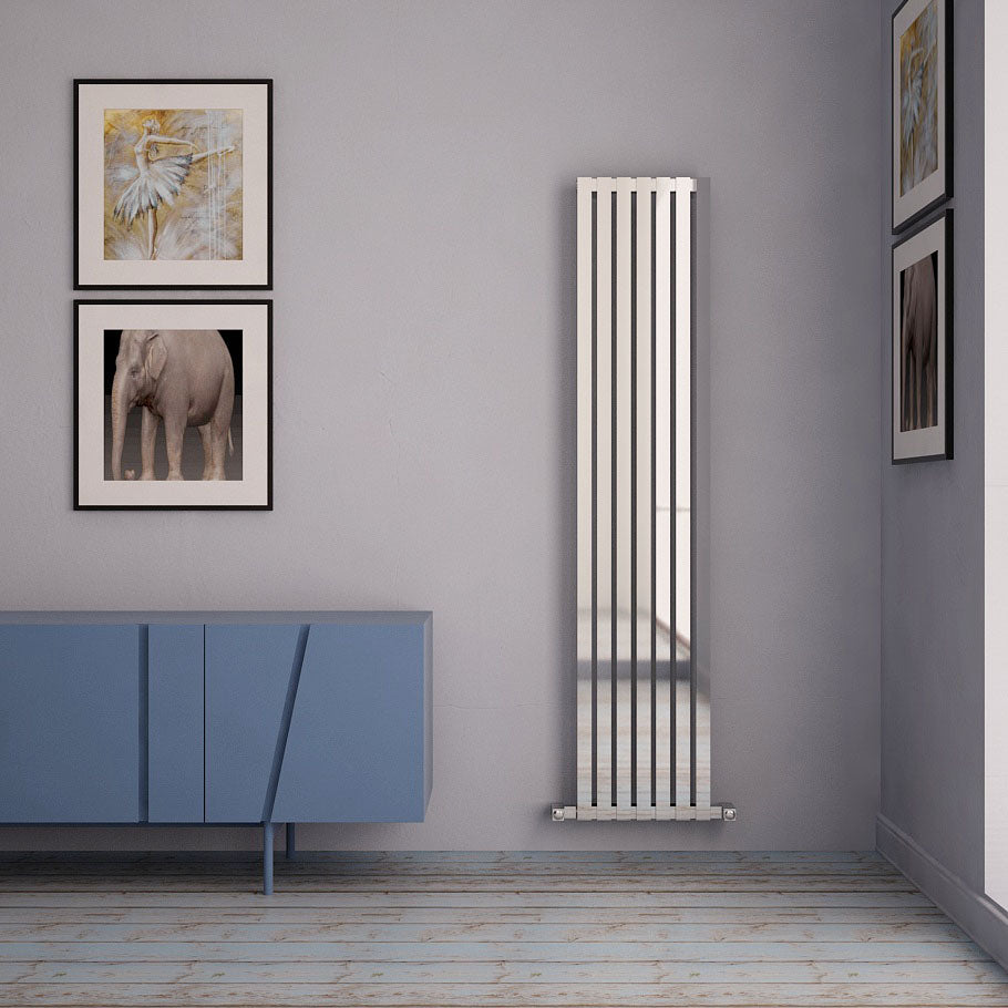 Carisa Sarp Edelstahl-Heizkörper, vertikal, modernes Design, hochglanzpoliert
