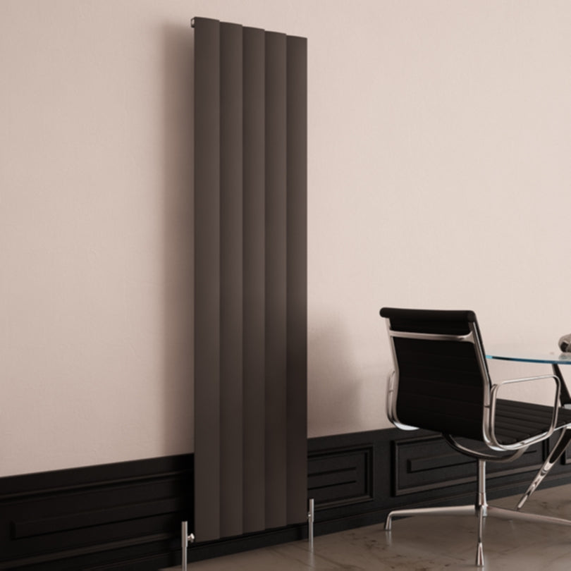Carisa Step Vertikaler Aluminium-Heizkörper, modernes Design, dunkelgrau