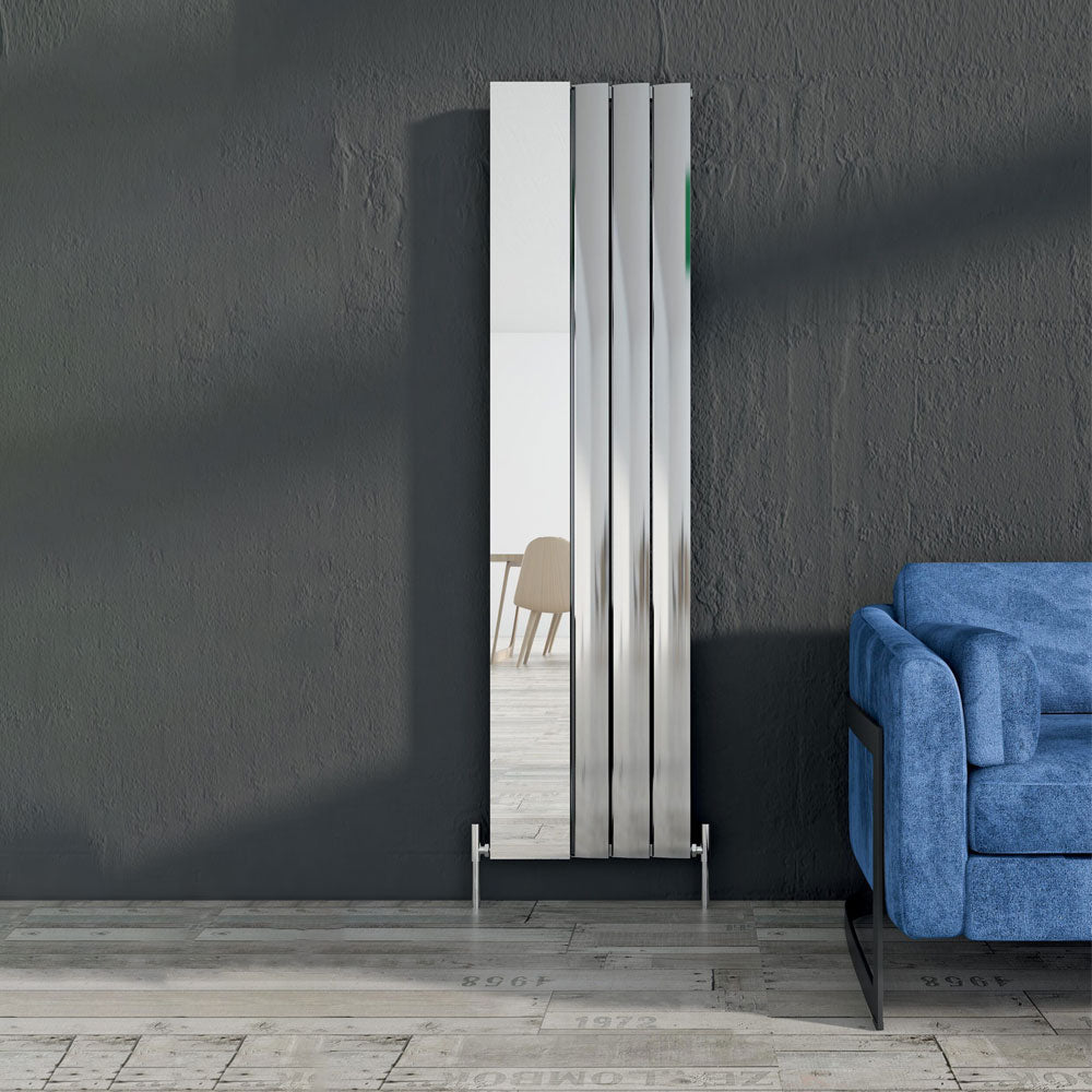 Carisa Stufenspiegel, vertikaler Aluminium-Heizkörper, modernes Design, poliert, eloxiert
