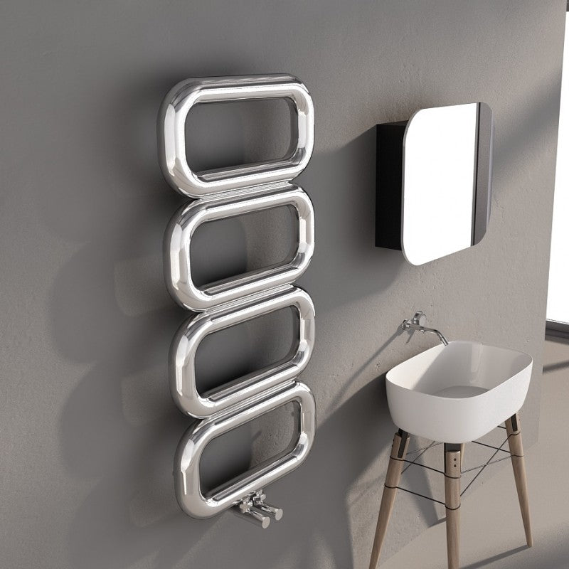 Carisa Talent Handtuchwärmer aus Edelstahl, modernes Design, hochglanzpoliert