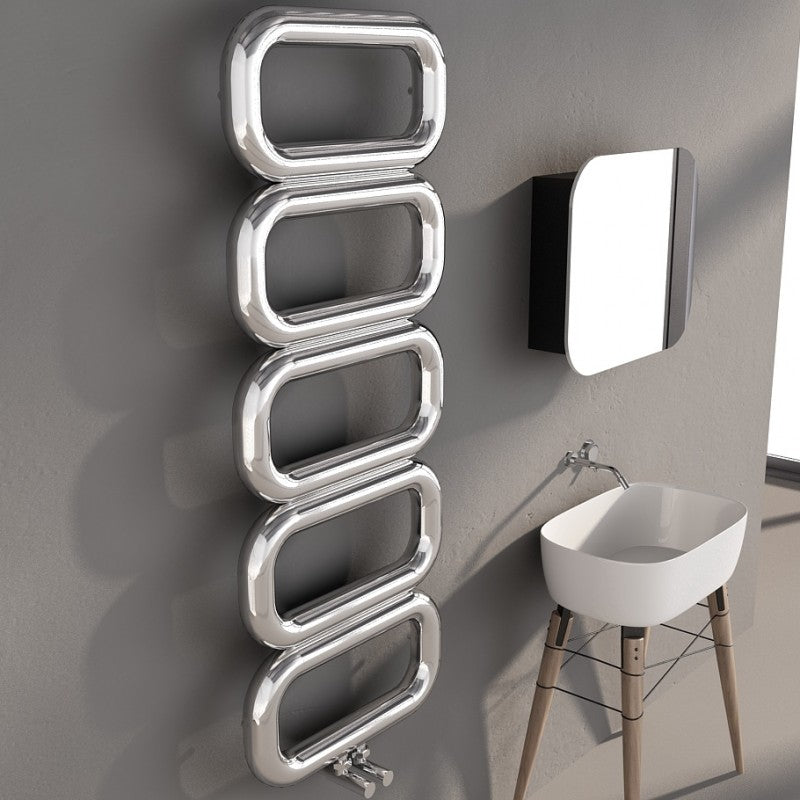 Carisa Talent Handtuchwärmer aus Edelstahl, modernes Design, hochglanzpoliert