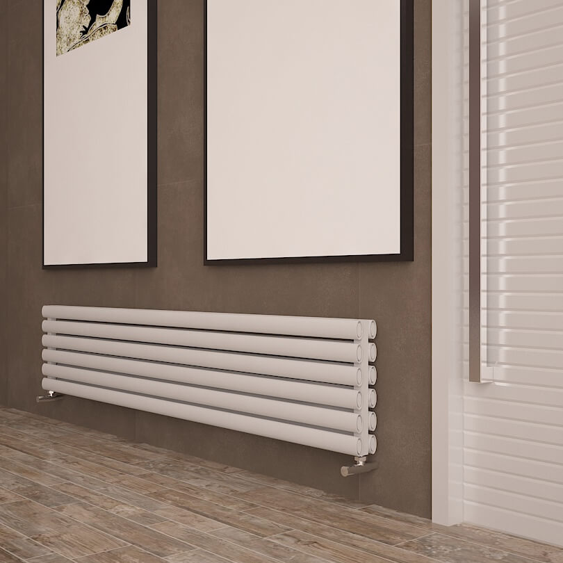 Carisa Tallis XL Horizontaler Aluminium-Heizkörper, modernes Design, Weiß
