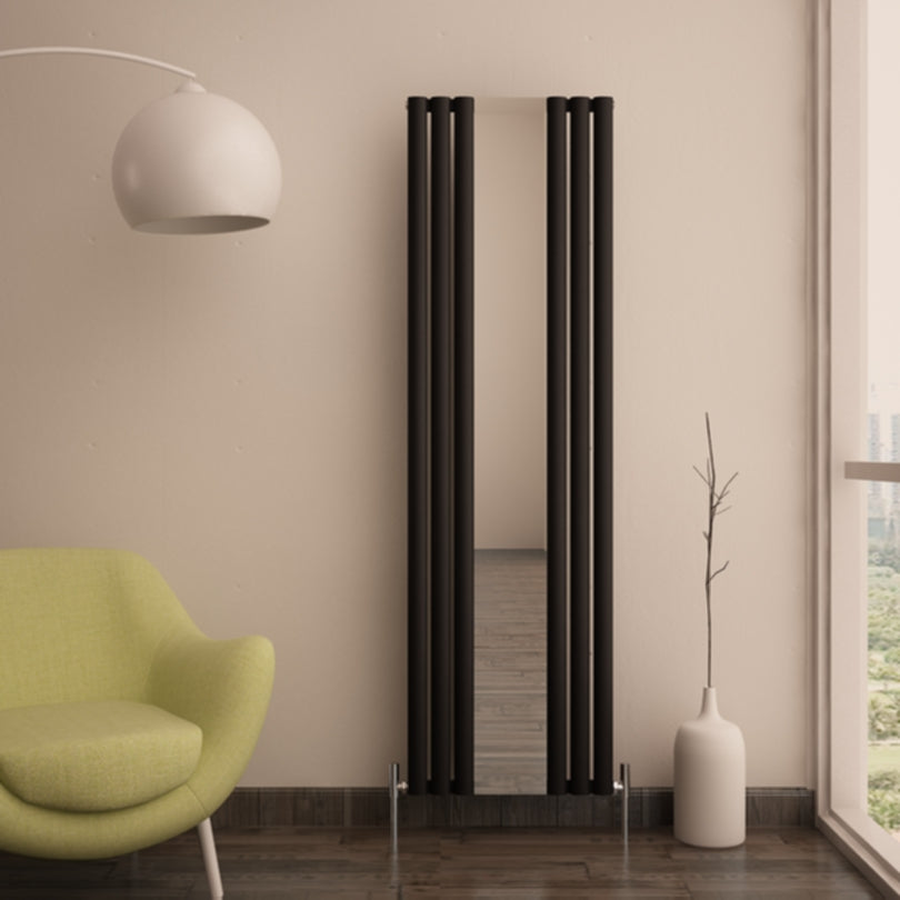 Carisa Tallis Spiegel Vertikaler Aluminiumheizkörper Modernes Design Anthrazit