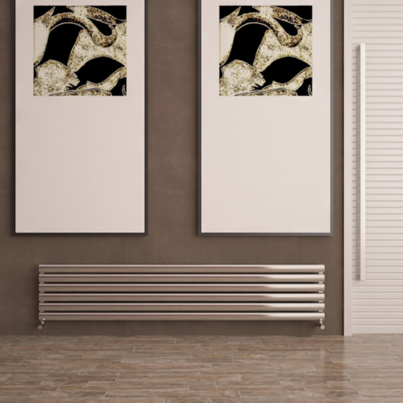 Carisa Tallis XL Horizontaler Aluminium-Heizkörper, modernes Design, poliert, eloxiert