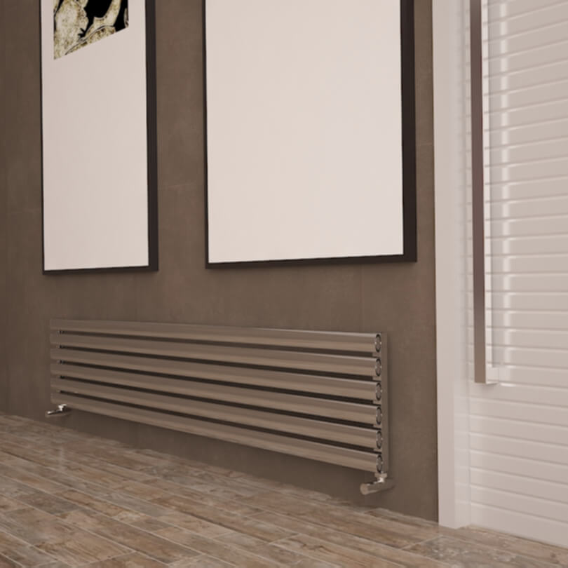 Carisa Tallis XL Horizontaler Aluminium-Heizkörper, modernes Design, poliert, eloxiert