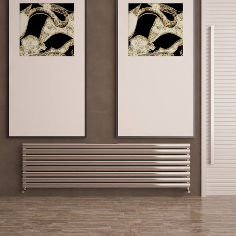 Carisa Tallis XL Horizontaler Aluminium-Heizkörper, modernes Design, poliert, eloxiert