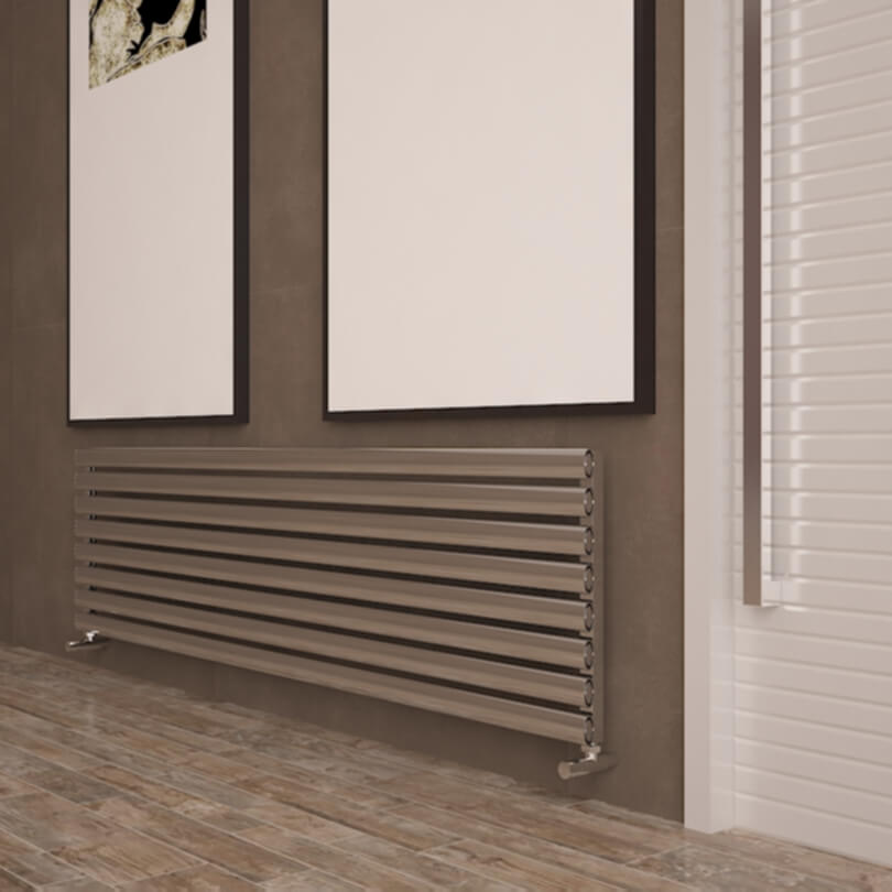 Carisa Tallis XL Horizontaler Aluminium-Heizkörper, modernes Design, poliert, eloxiert
