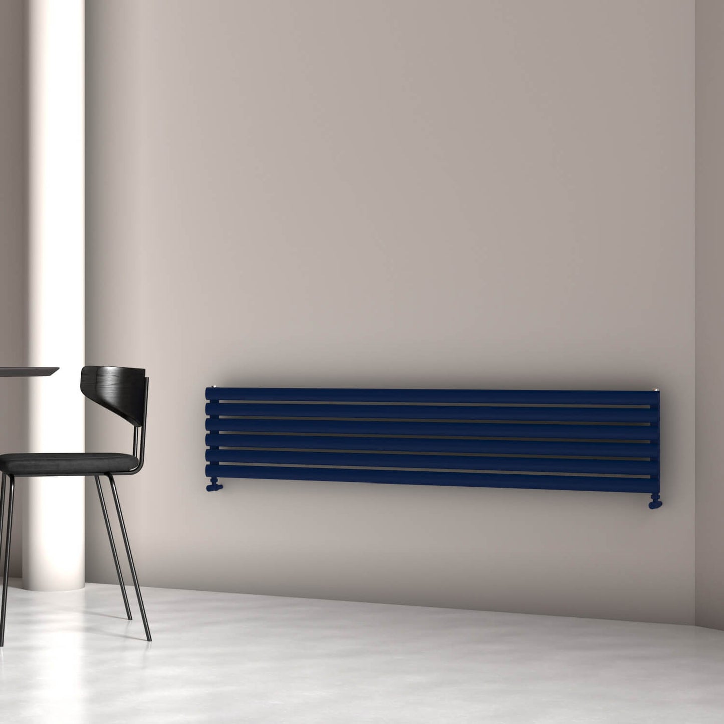 Carisa Tallis Double XL Horizontaler Aluminium-Heizkörper, modernes Design, Marineblau