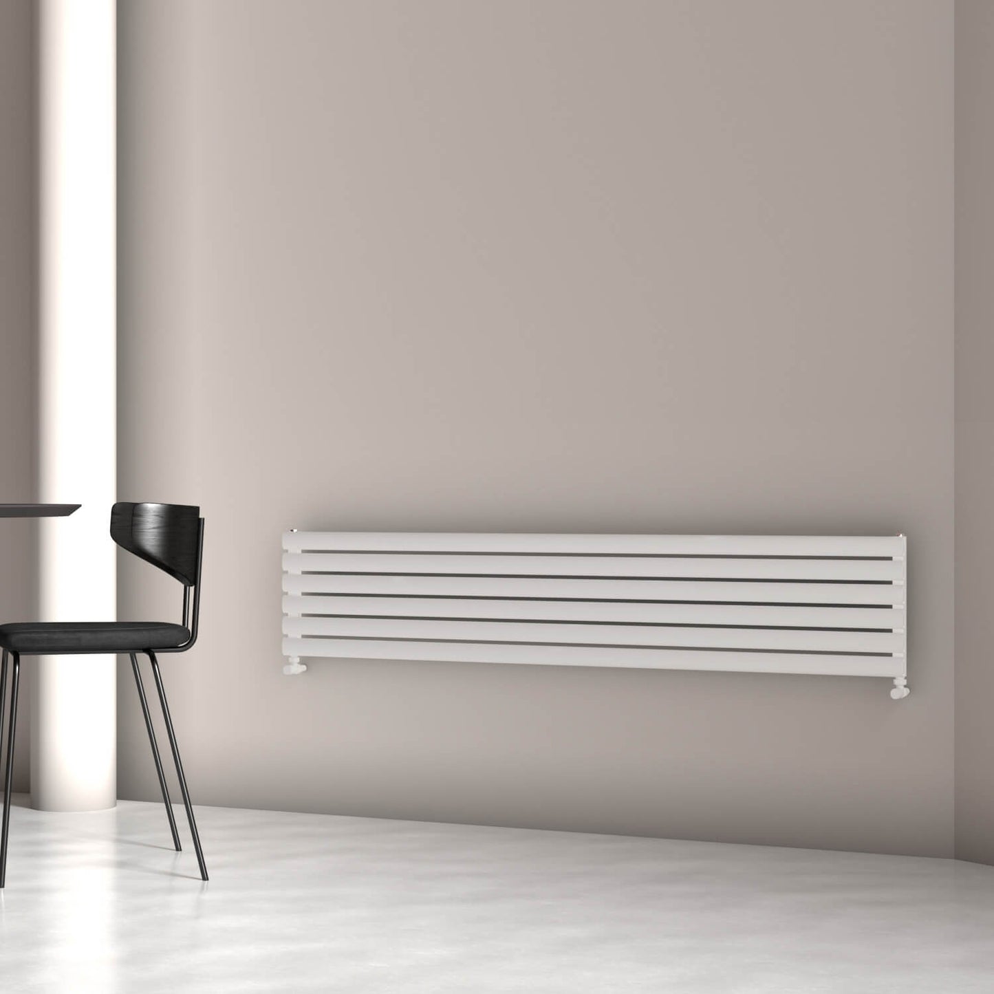 Carisa Tallis XL Horizontaler Aluminium-Heizkörper, modernes Design, Weiß