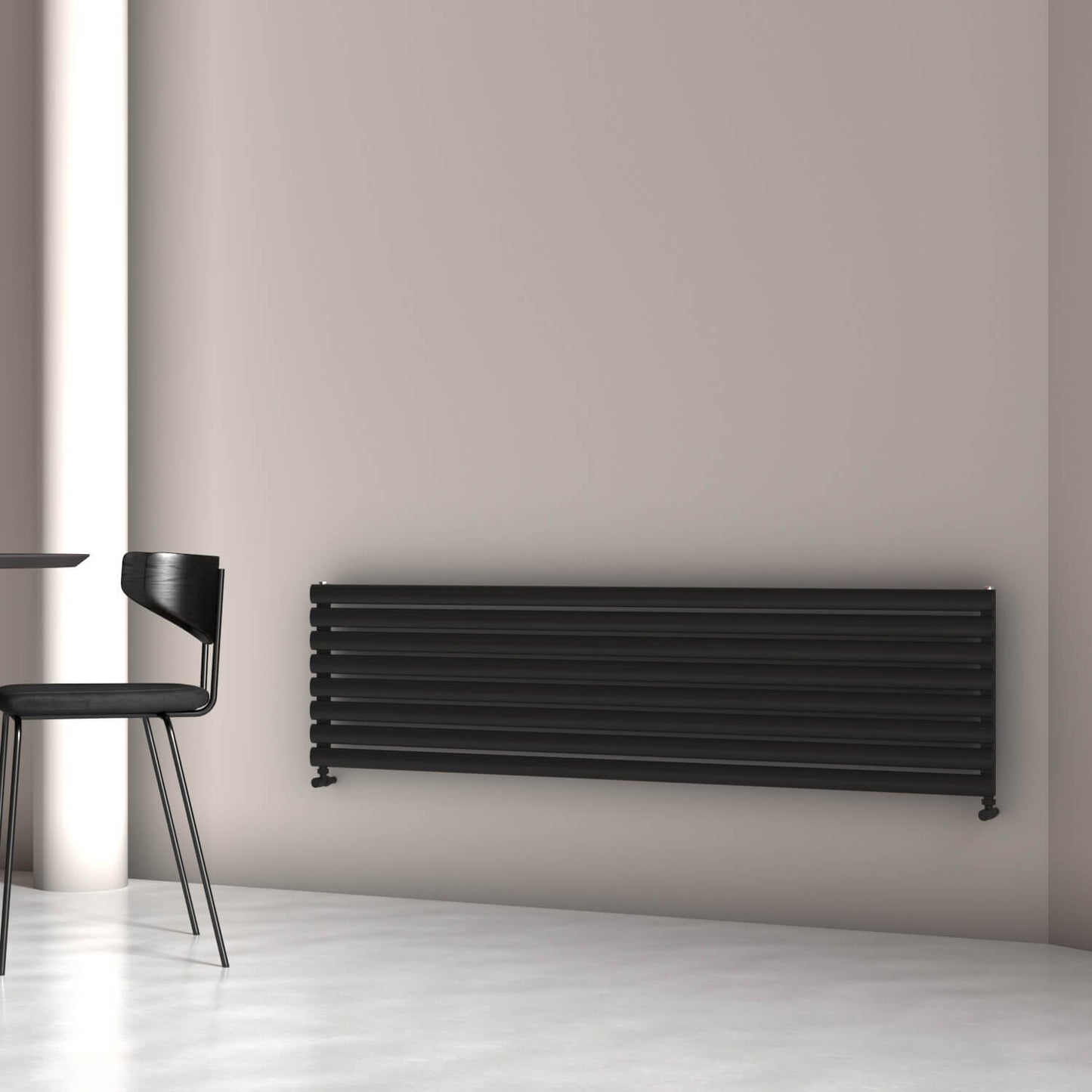 Carisa Tallis Double XL Horizontaler Aluminium-Heizkörper, modernes Design, Schwarz