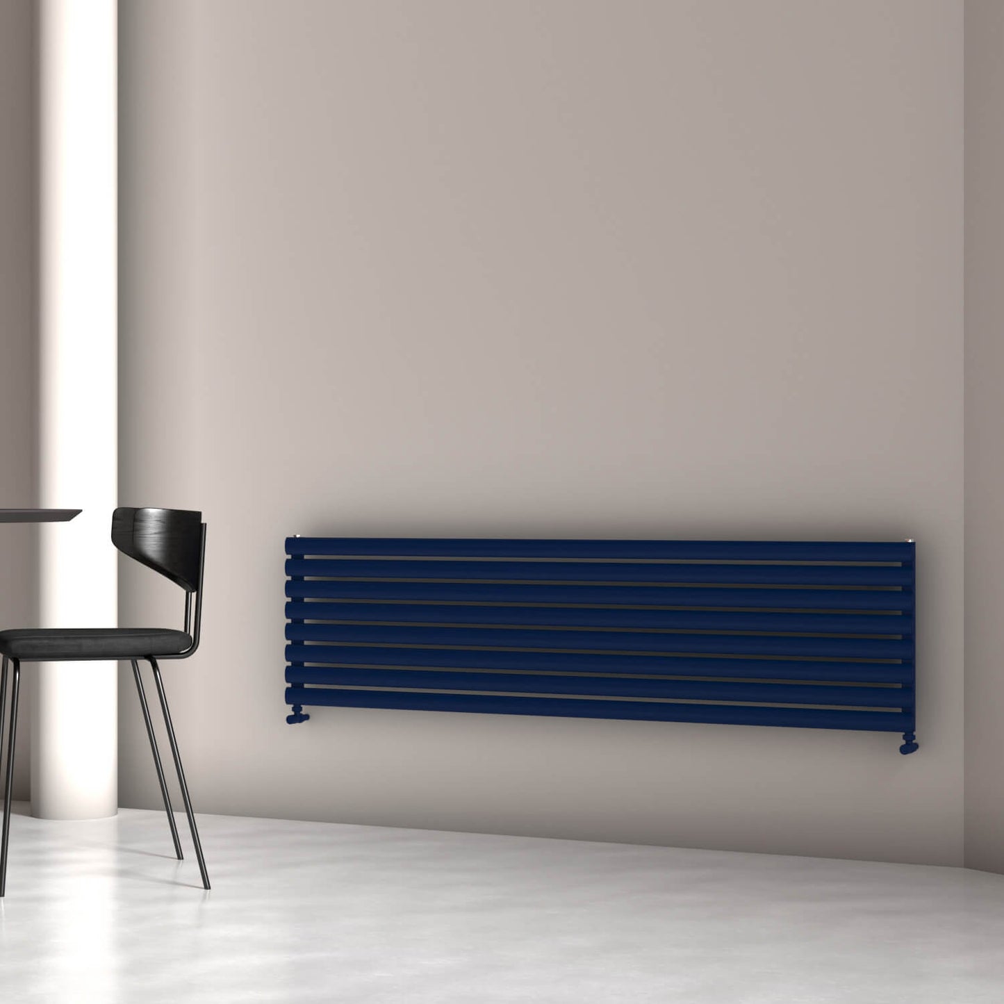Carisa Tallis Double XL Horizontaler Aluminium-Heizkörper, modernes Design, Marineblau